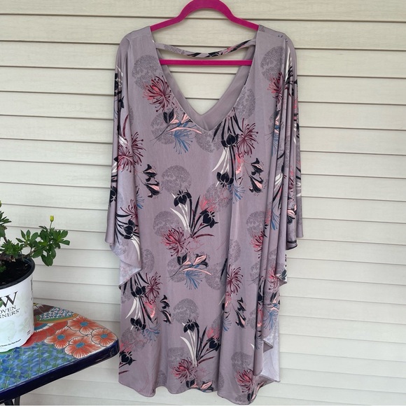 BIBA Floral Cape Dress Size 20 - Picture 7 of 11